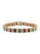 Bracelet 14K Ruby, Emerald, Sapphire & Diamond Link Bracelet