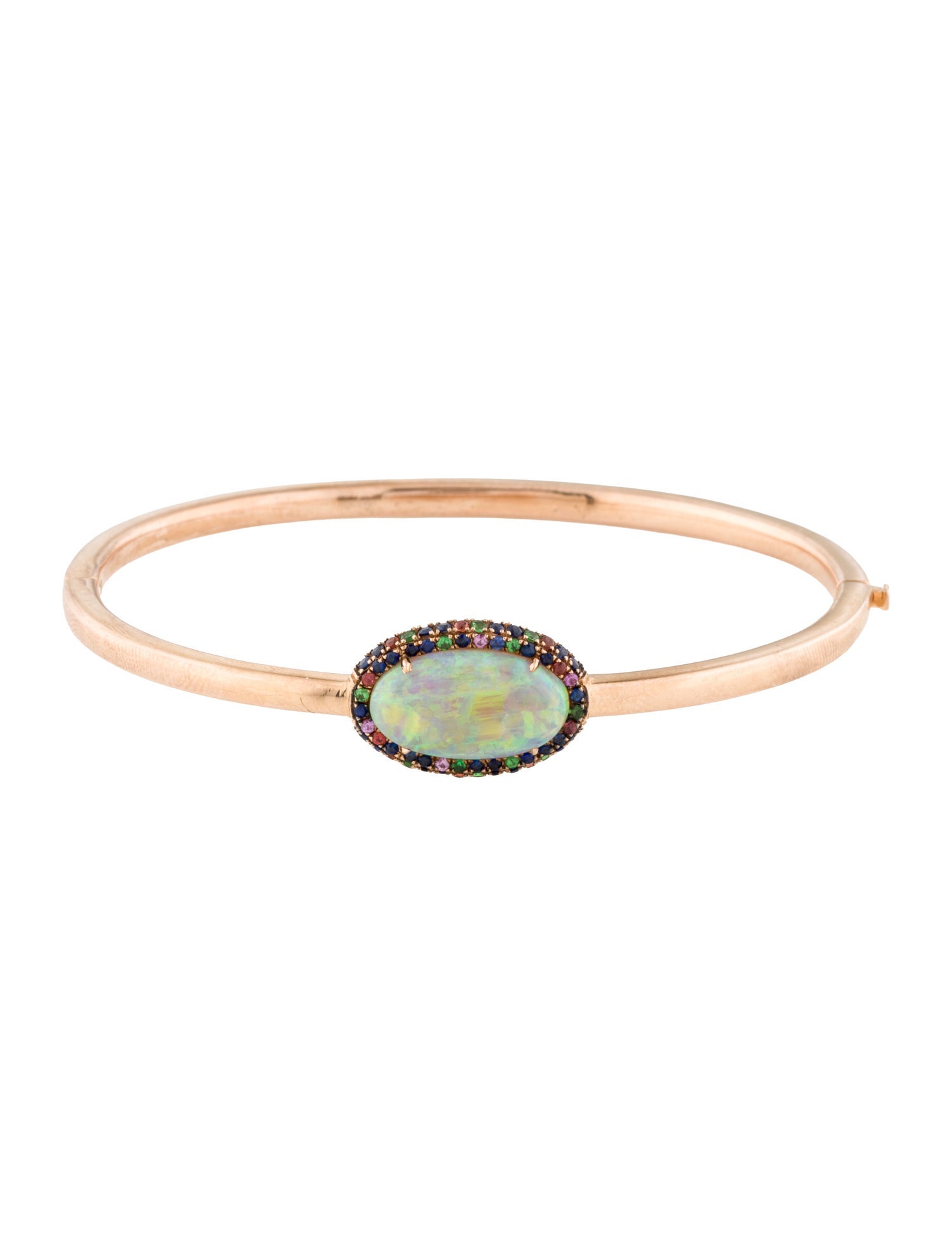 Bracelet 18K Opal, Sapphire & Tsavorite Garnet Bangle