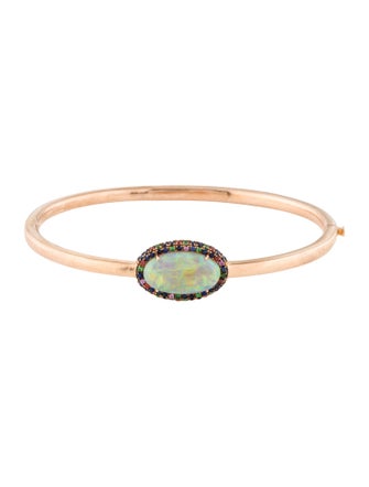 Bracelet 18K Opal, Sapphire & Tsavorite Garnet Bangle