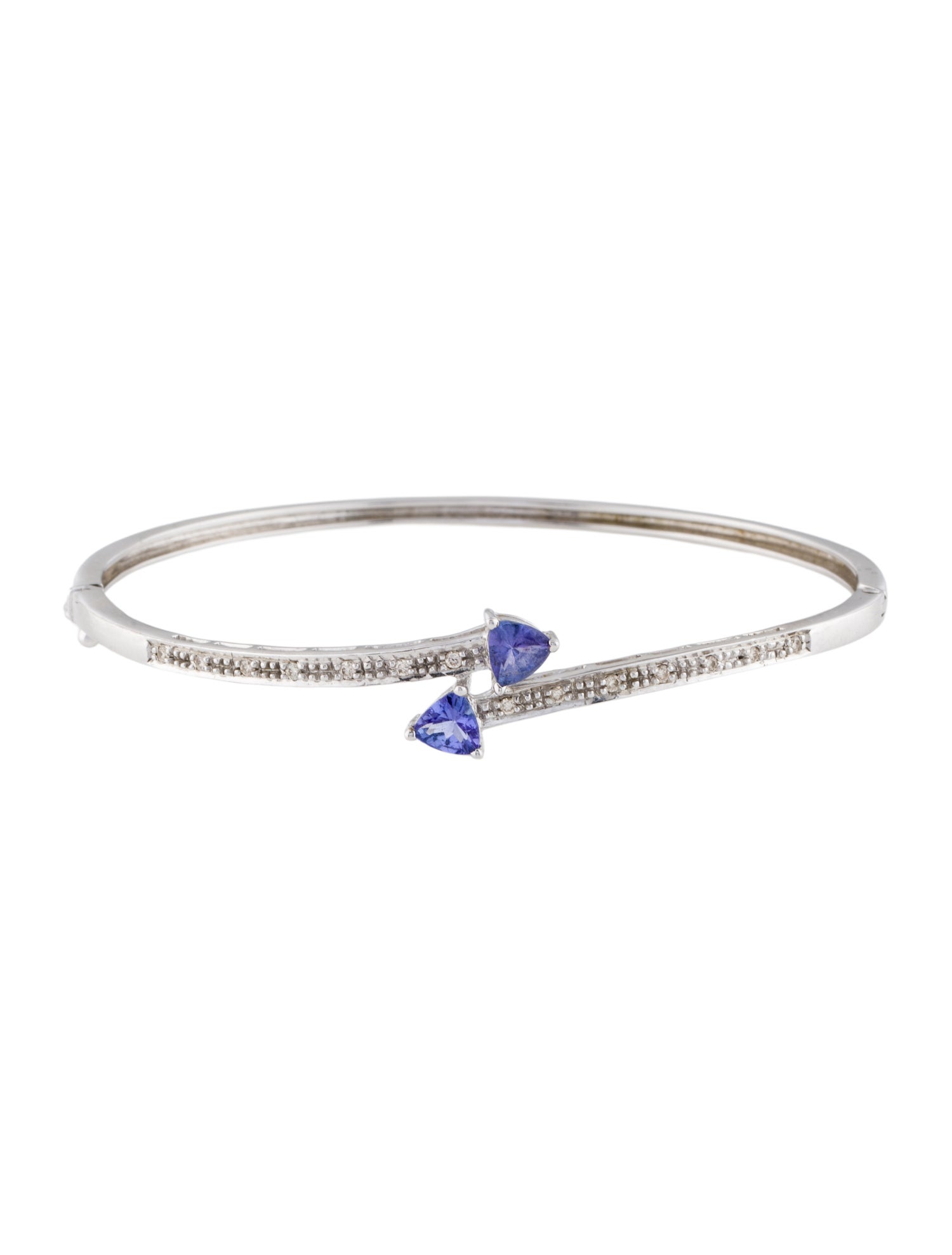 Bracelet 14K Tanzanite & Diamond Bypass Bangle