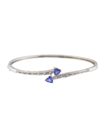 Bracelet 14K Tanzanite & Diamond Bypass Bangle Bracelet