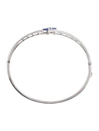 Bracelet 14K Tanzanite & Diamond Bypass Bangle Bracelet