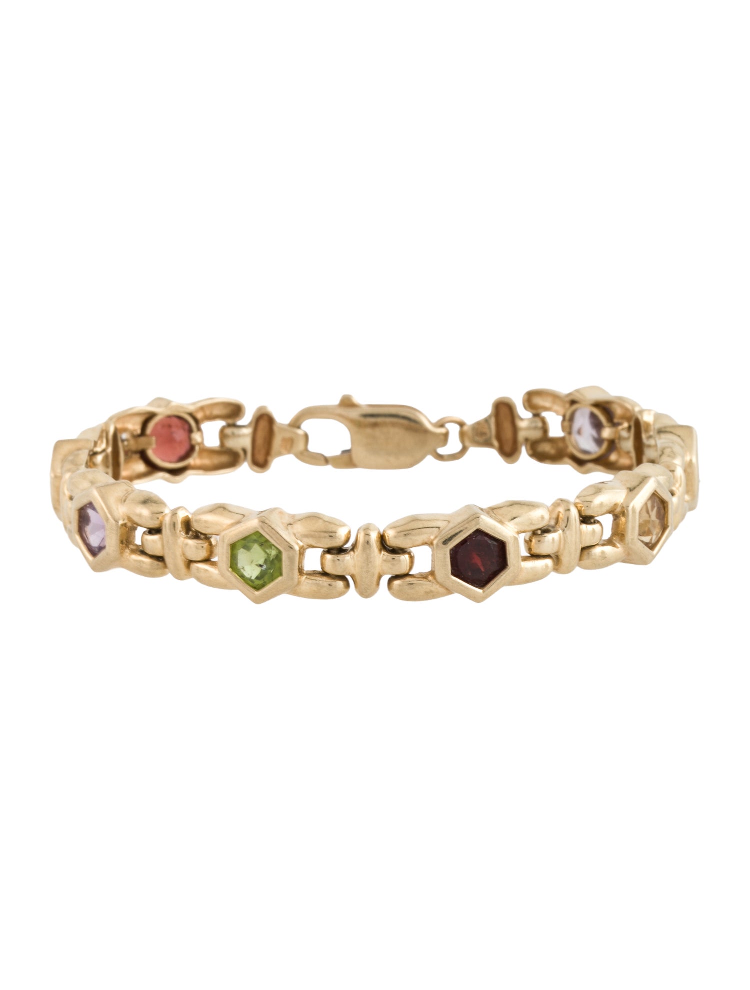 Bracelet 14K Multistone Link Bracelet