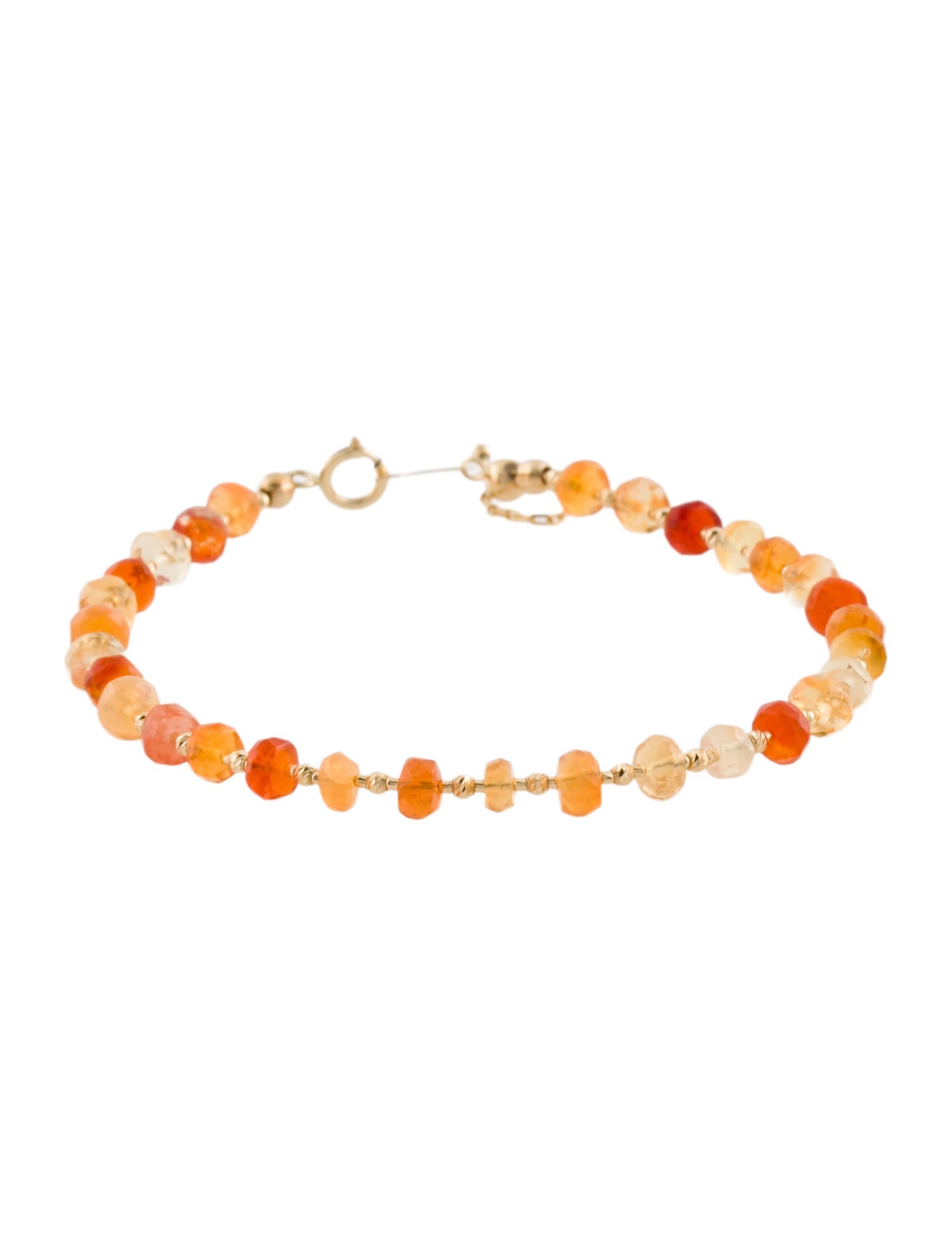 Bracelet Fire Opal & Opal Adjustable Beaded