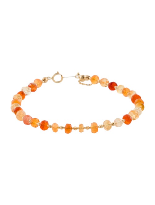 Bracelet Fire Opal & Opal Adjustable Beaded Bracelet