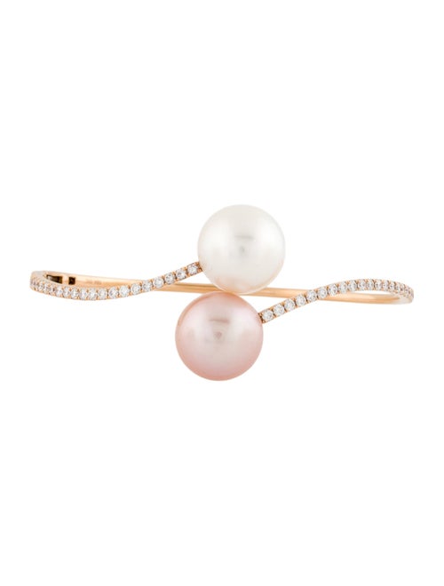 Bracelet 18K Pearl & Diamond Bypass Bracelet