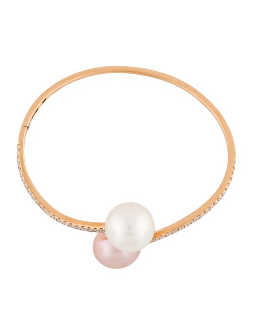 Bracelet 18K Pearl & Diamond Bypass Bracelet