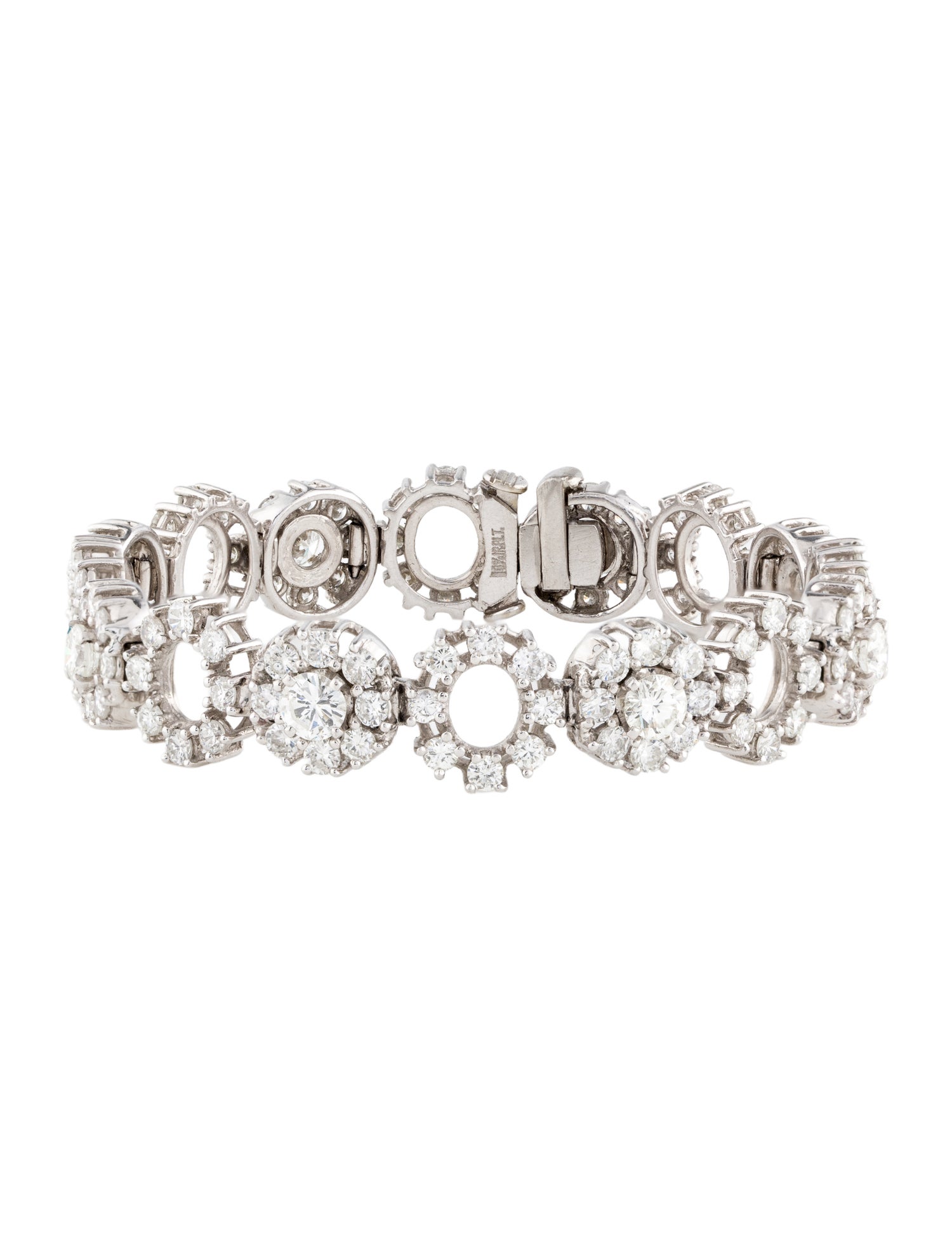Bracelet Platinum 9.68ctw Diamond Circle Link Bracelet