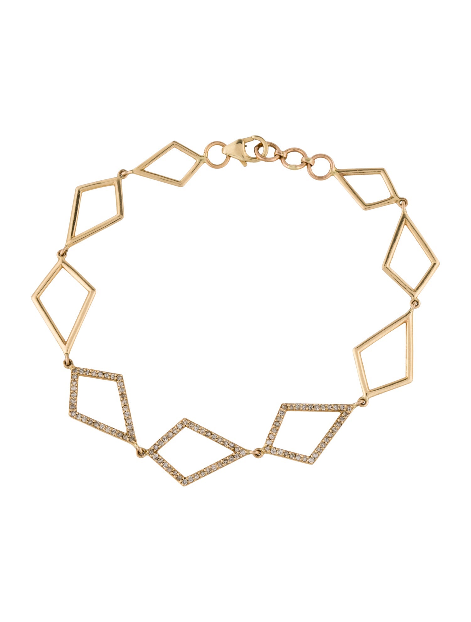 Bracelet 14K Diamond Kite Link