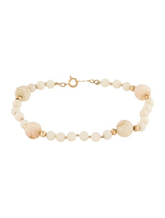 Bracelet 14K Coral Beaded Bracelet