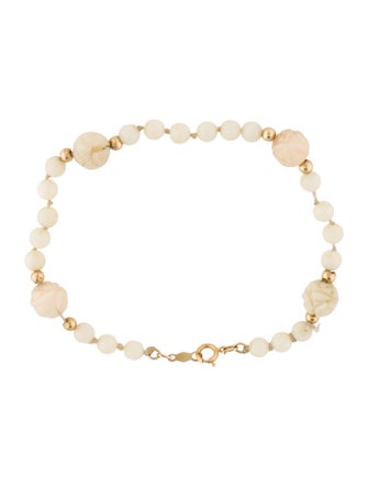 Bracelet 14K Coral Beaded Bracelet