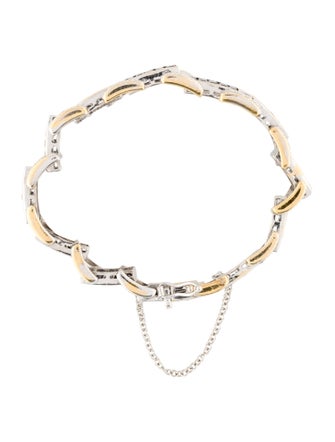 Bracelet Two-Tone 12.39ctw Sapphire & Diamond Tennis Link Bracelet