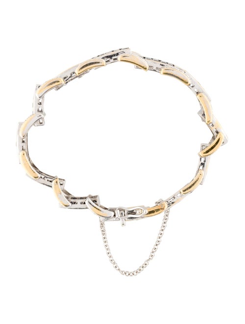 Bracelet Two-Tone 12.39ctw Sapphire & Diamond Tennis Link Bracelet