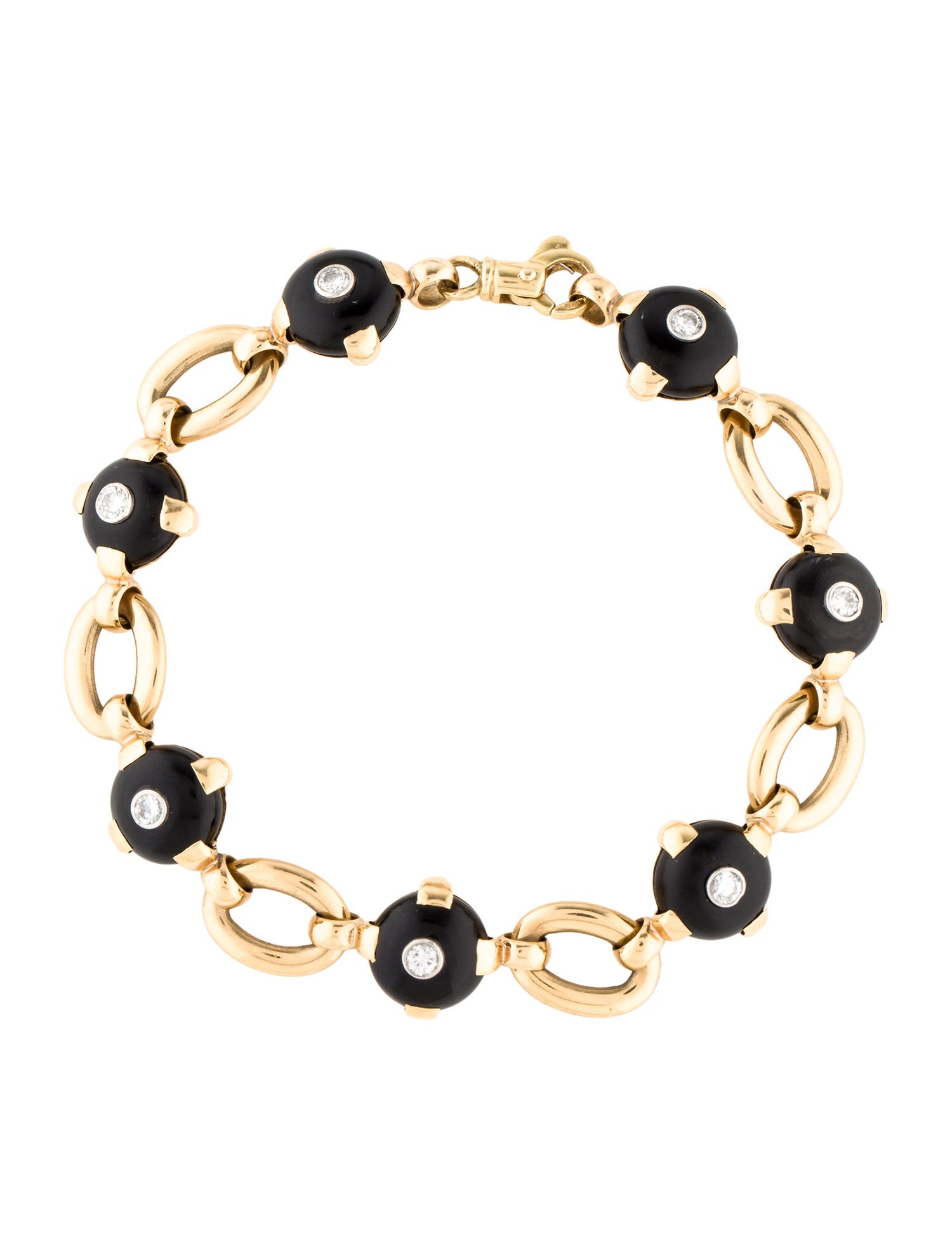 Bracelet Marzo Paris 18k Onyx & Diamond Link