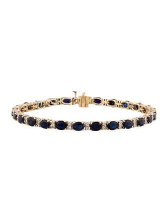 Bracelet 14K 10.34ctw Sapphire & Diamond Tennis Bracelet