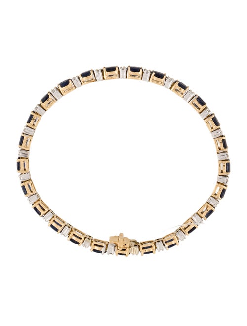 Bracelet 14K 10.34ctw Sapphire & Diamond Tennis Bracelet