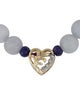 Bracelet 10K Jadeite, Sapphire & Diamond Heart Charm Bead Bracelet