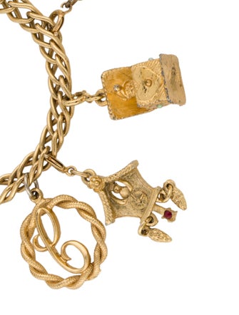 Bracelet Faux Pearl & Crystal Charm Bracelet