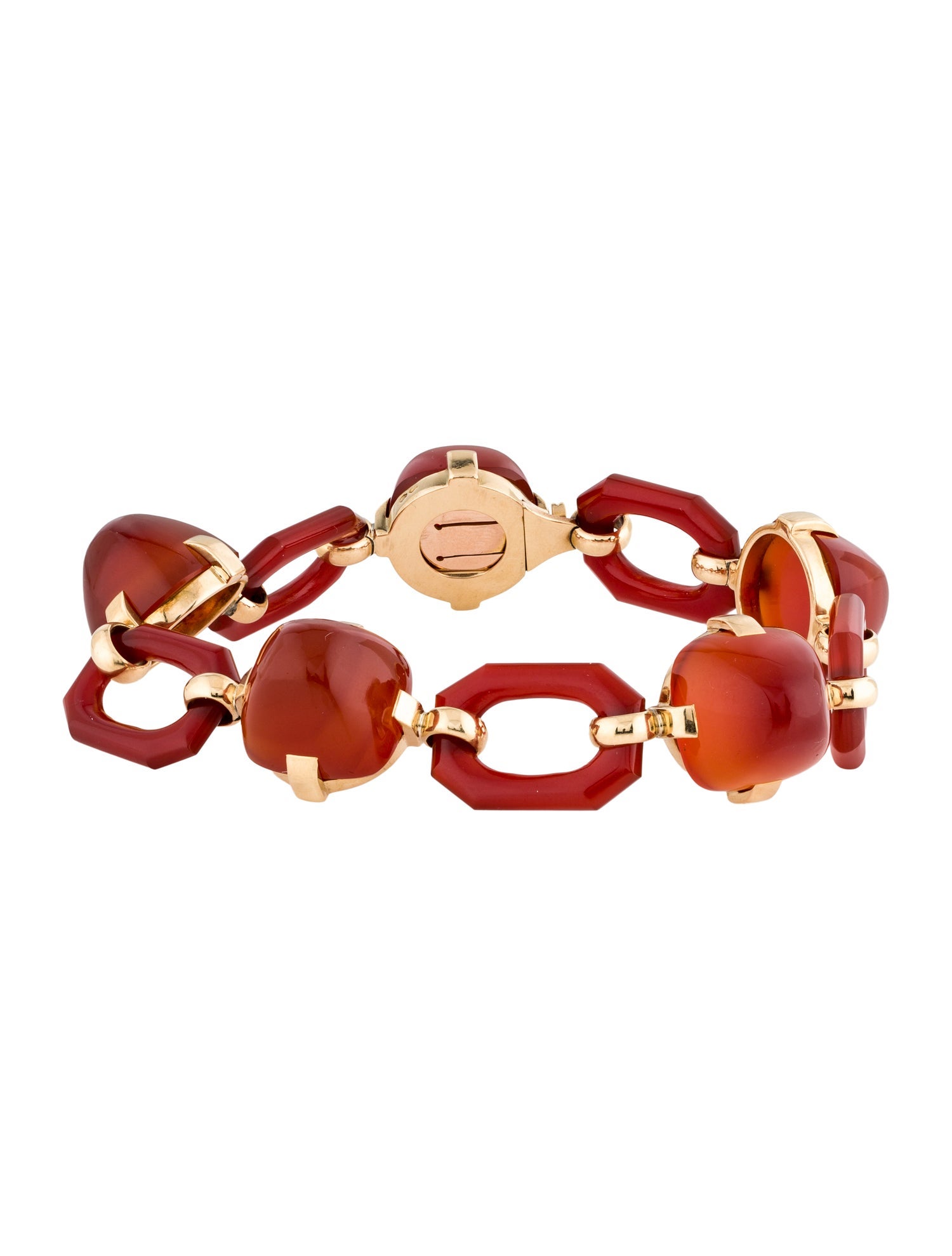 Bracelet 18K Carved Carnelian Link