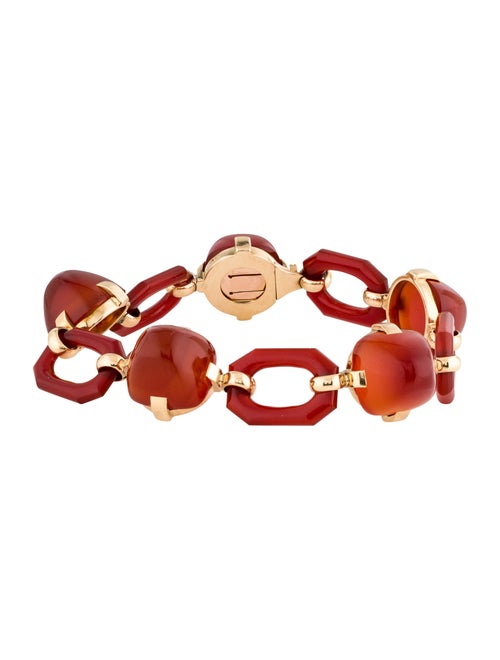 Bracelet 18K Carved Carnelian Link Bracelet