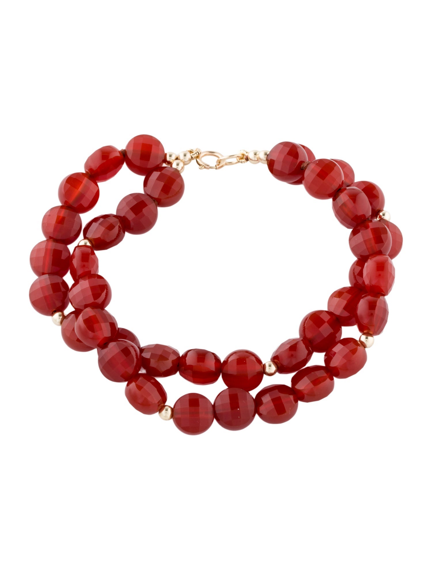Bracelet 14K Carnelian Double Strand Bead Bracelet