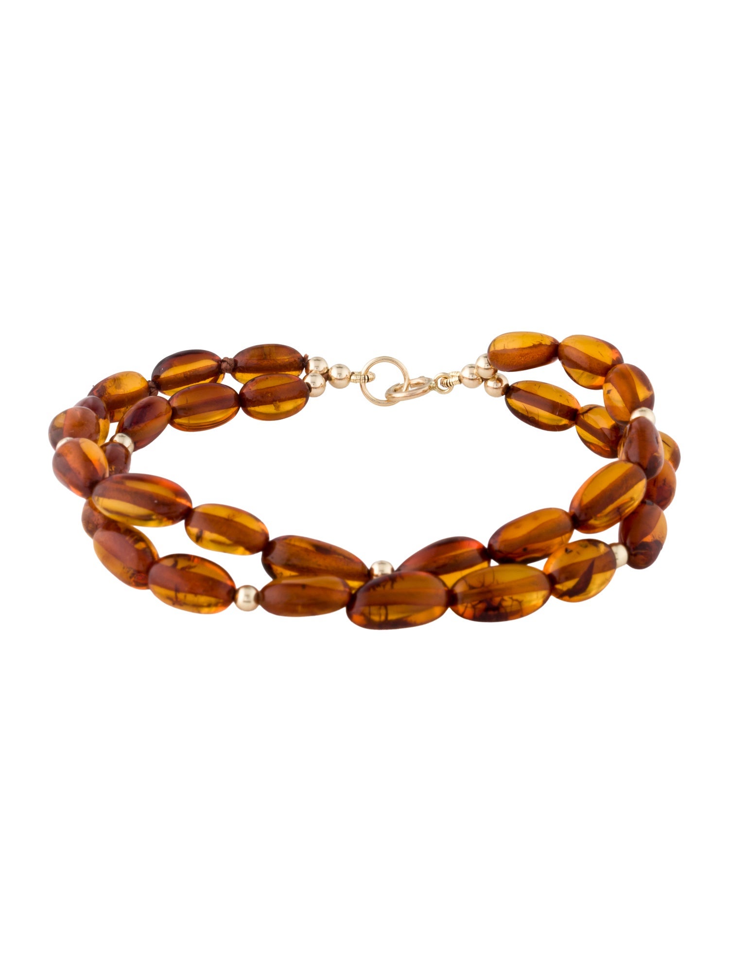 Bracelet 14K Amber Double Strand Beaded Bracelet