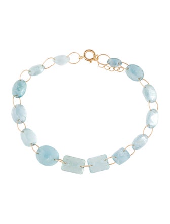 Bracelet 14K Aquamarine Link Bracelet