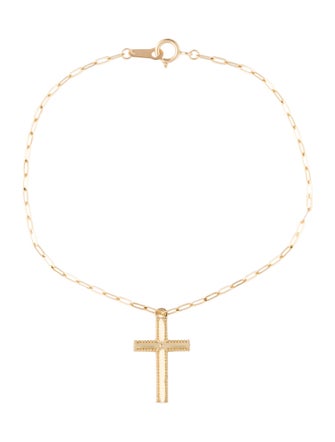 Bracelet 14K Cross Charm Bracelet