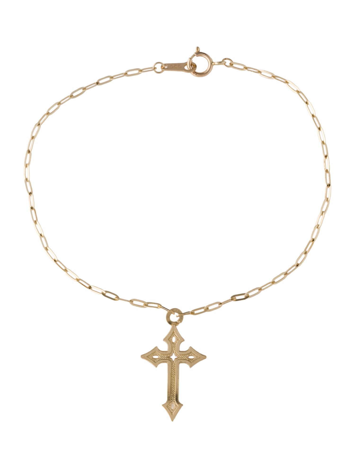 Bracelet 14K Cross Charm Bracelet