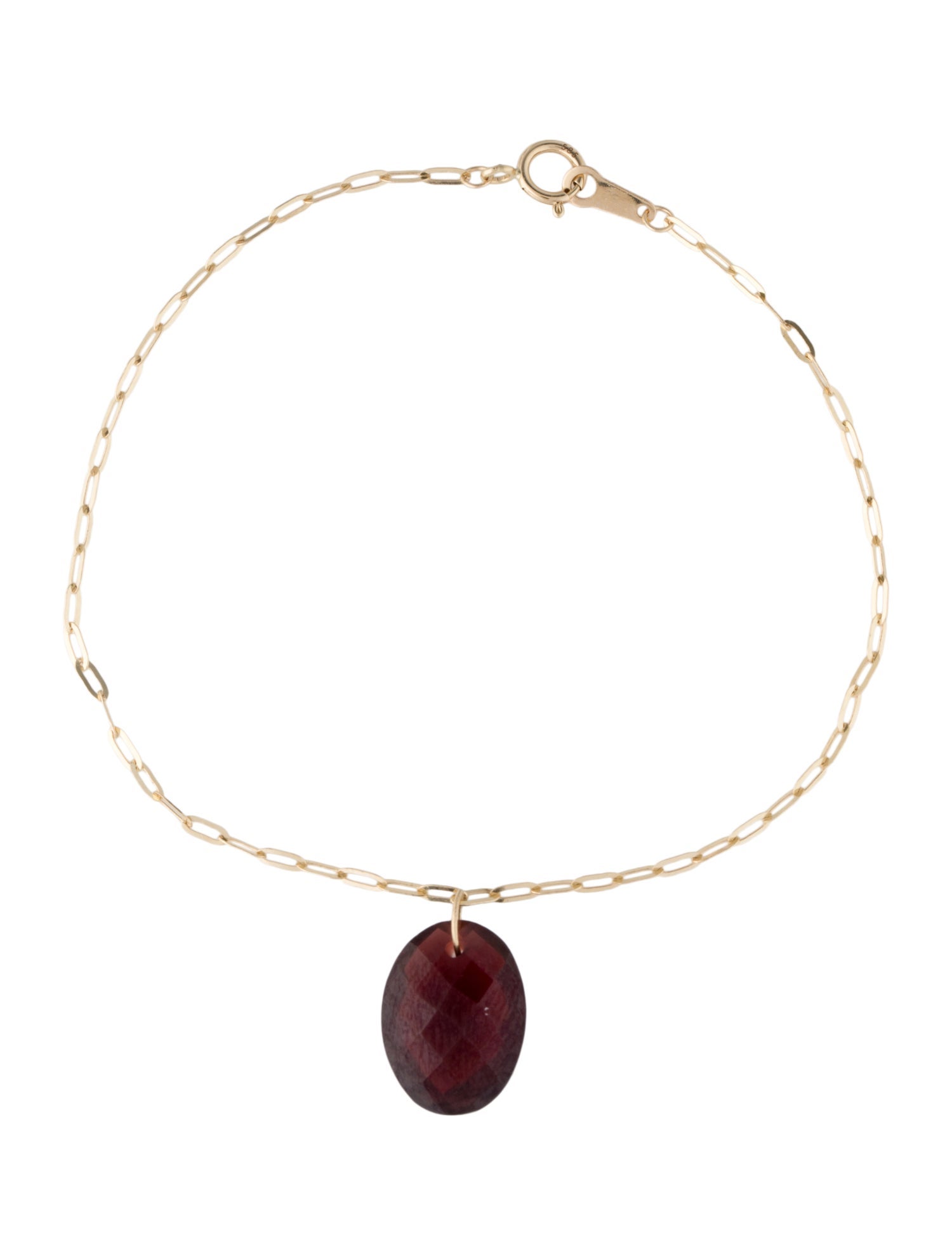 Bracelet 14K Garnet Charm Bracelet