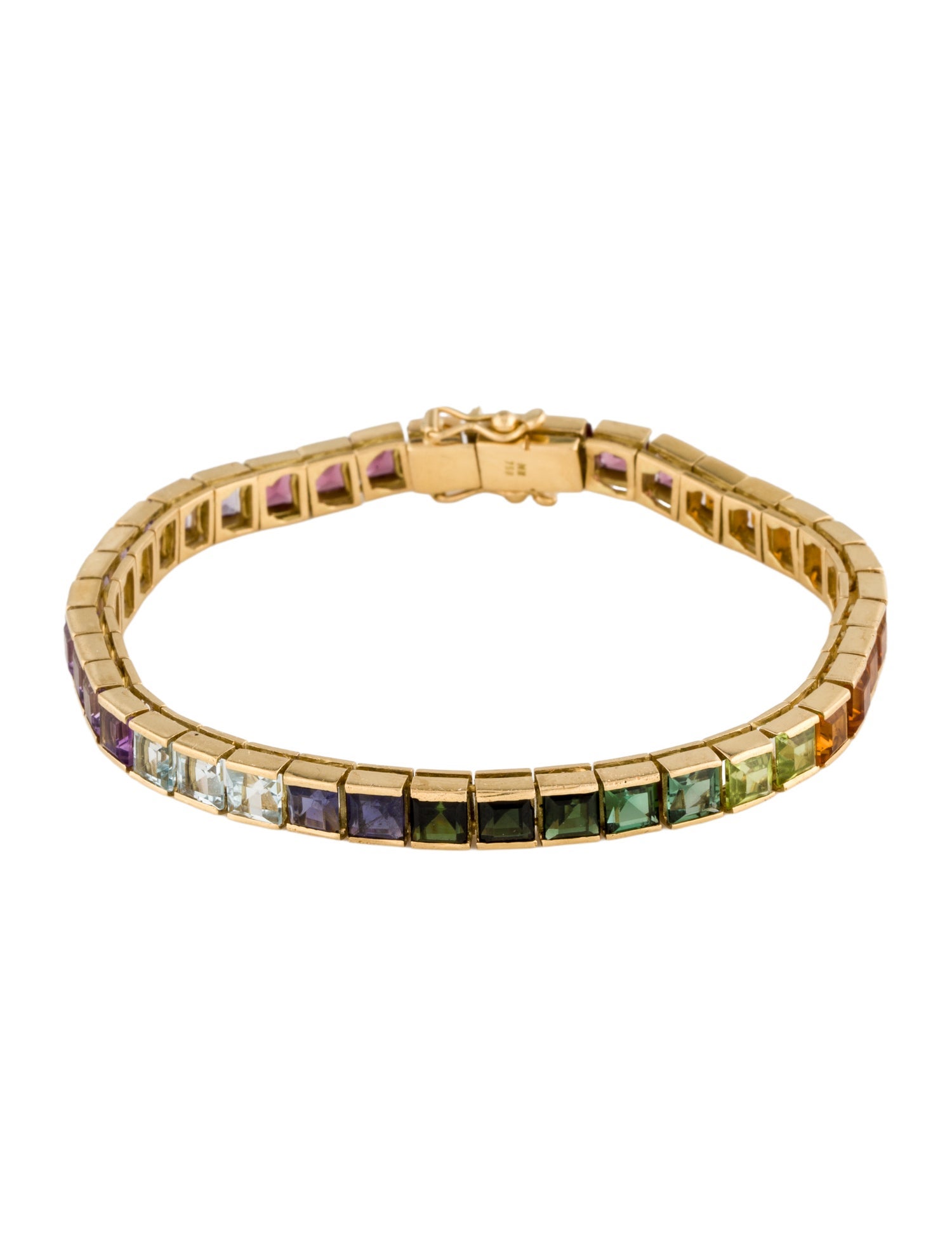 Bracelet 18K Multistone Rainbow Tennis