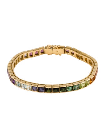 Bracelet 18K Multistone Rainbow Tennis Bracelet