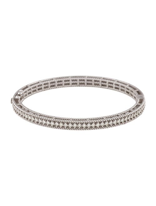 Bracelet 18K Diamond Open Rope Hinged Bangle