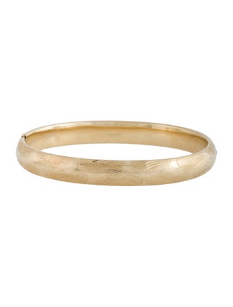 Bracelet 14K Etched Hinged Bangle