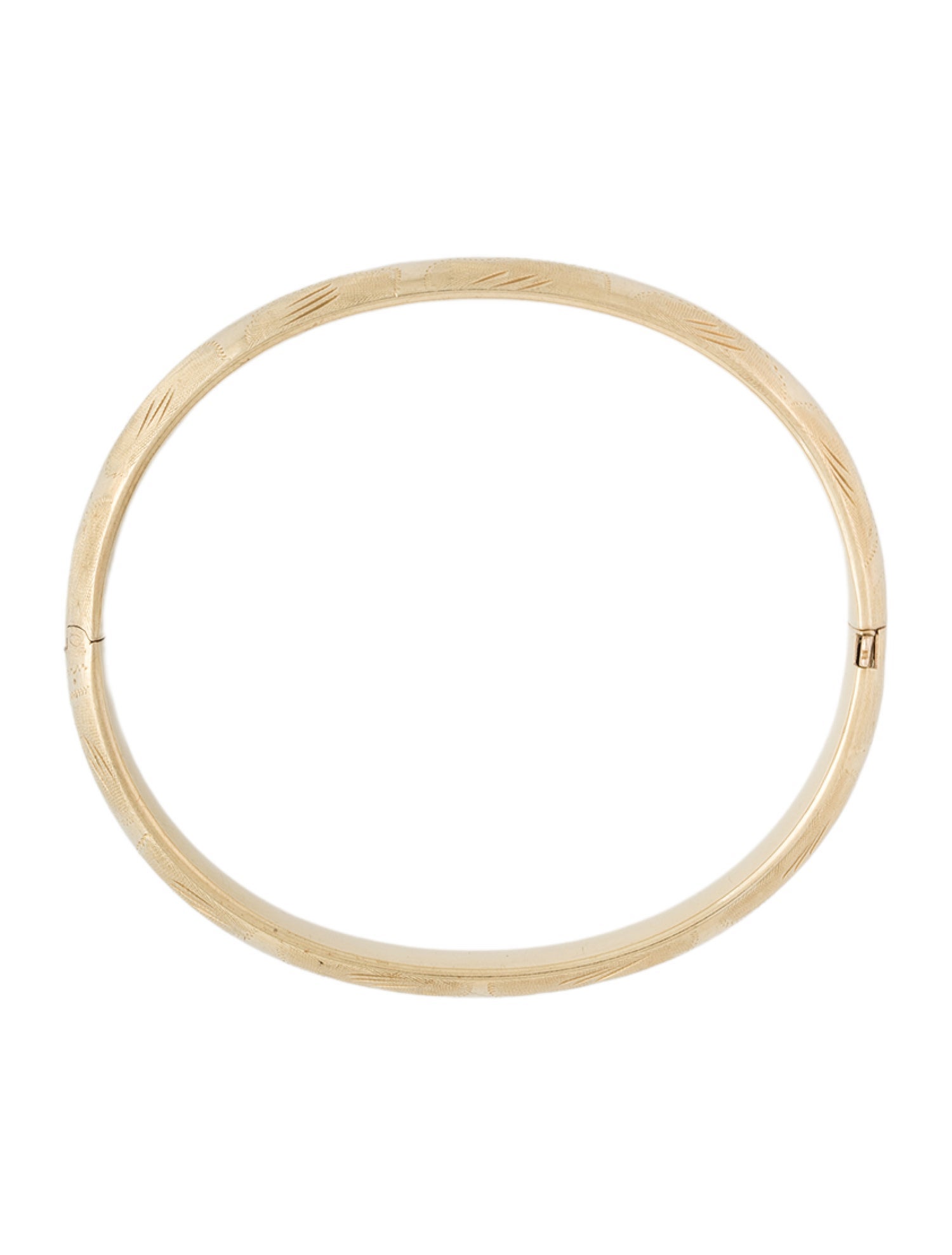 Bracelet 14K Etched Hinged Bangle
