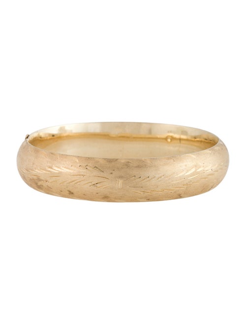 Bracelet 14K Textured Hinged Bangle