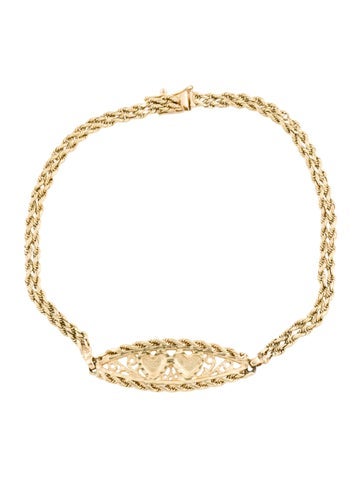 Bracelet Link 14K Heart Station