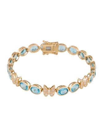 Bracelet 14K 14.04ctw Topaz & Diamond Link Bracelet