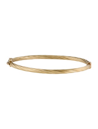 Bracelet 14K Twisted Hinged Bangle