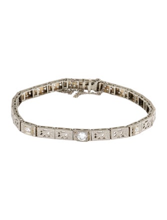 Bracelet Platinum Diamond Filigree Link Bracelet
