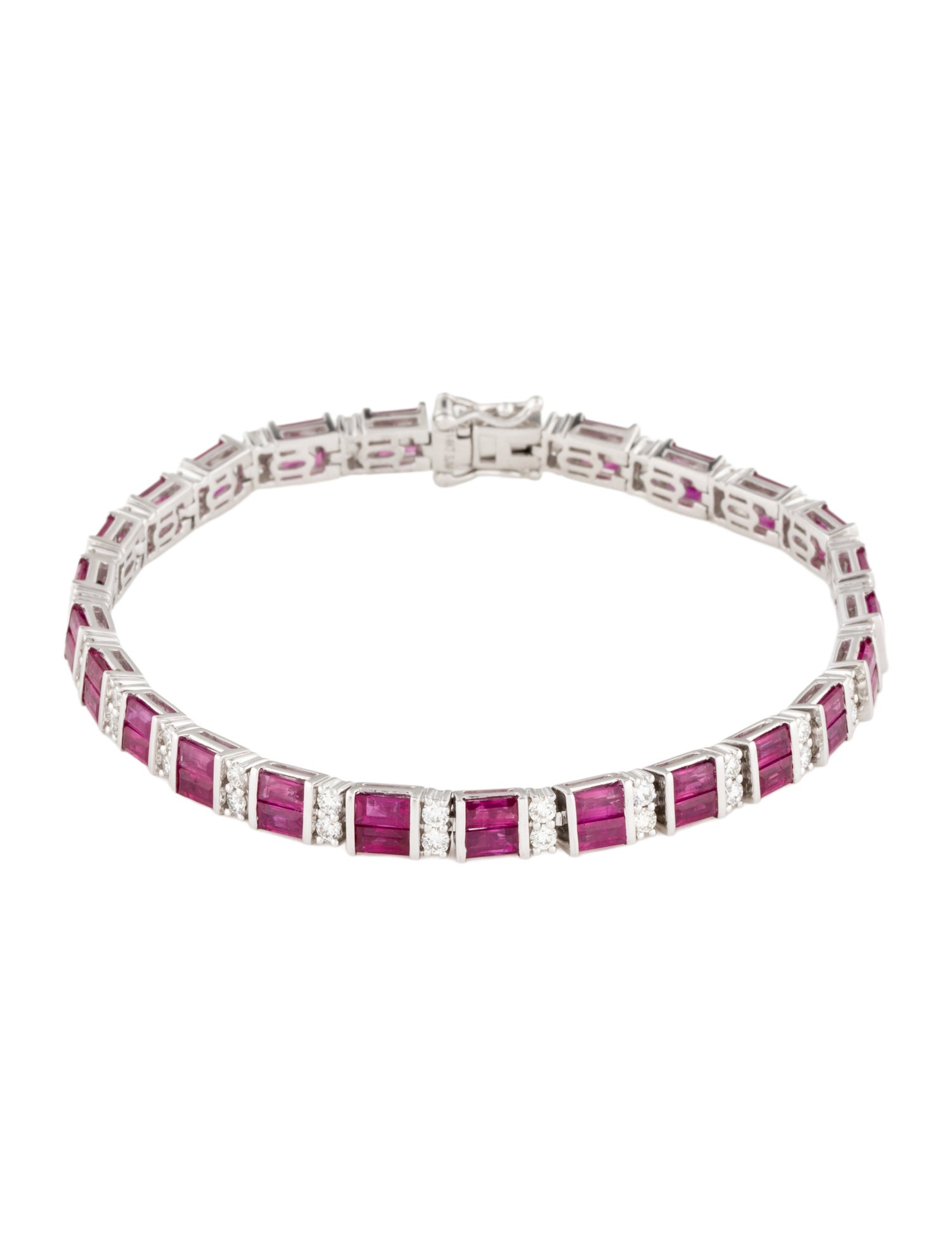 Bracelet 14K 7.60ctw Ruby & Diamond Tennis Bracelet