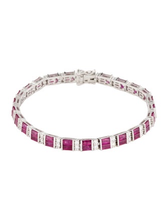 Bracelet 14K 7.60ctw Ruby & Diamond Tennis Bracelet