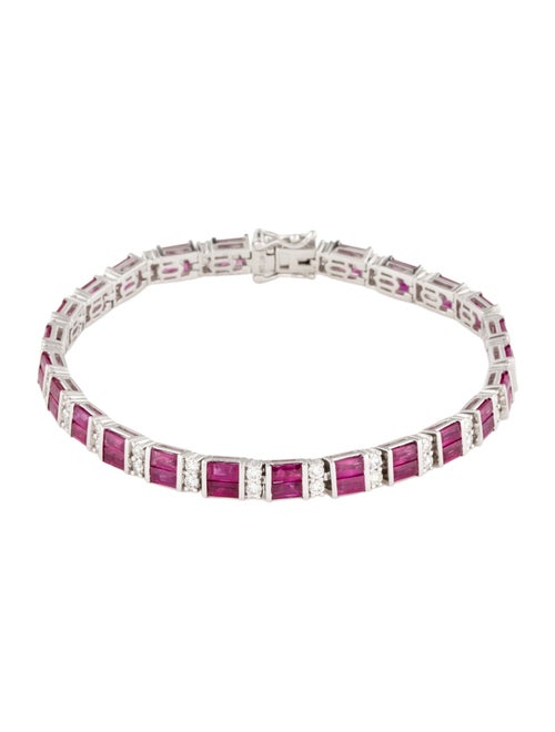Bracelet 14K 7.60ctw Ruby & Diamond Tennis Bracelet