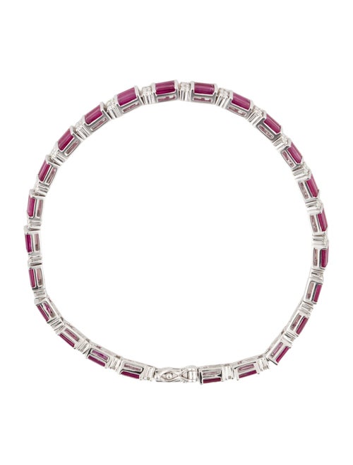 Bracelet 14K 7.60ctw Ruby & Diamond Tennis Bracelet