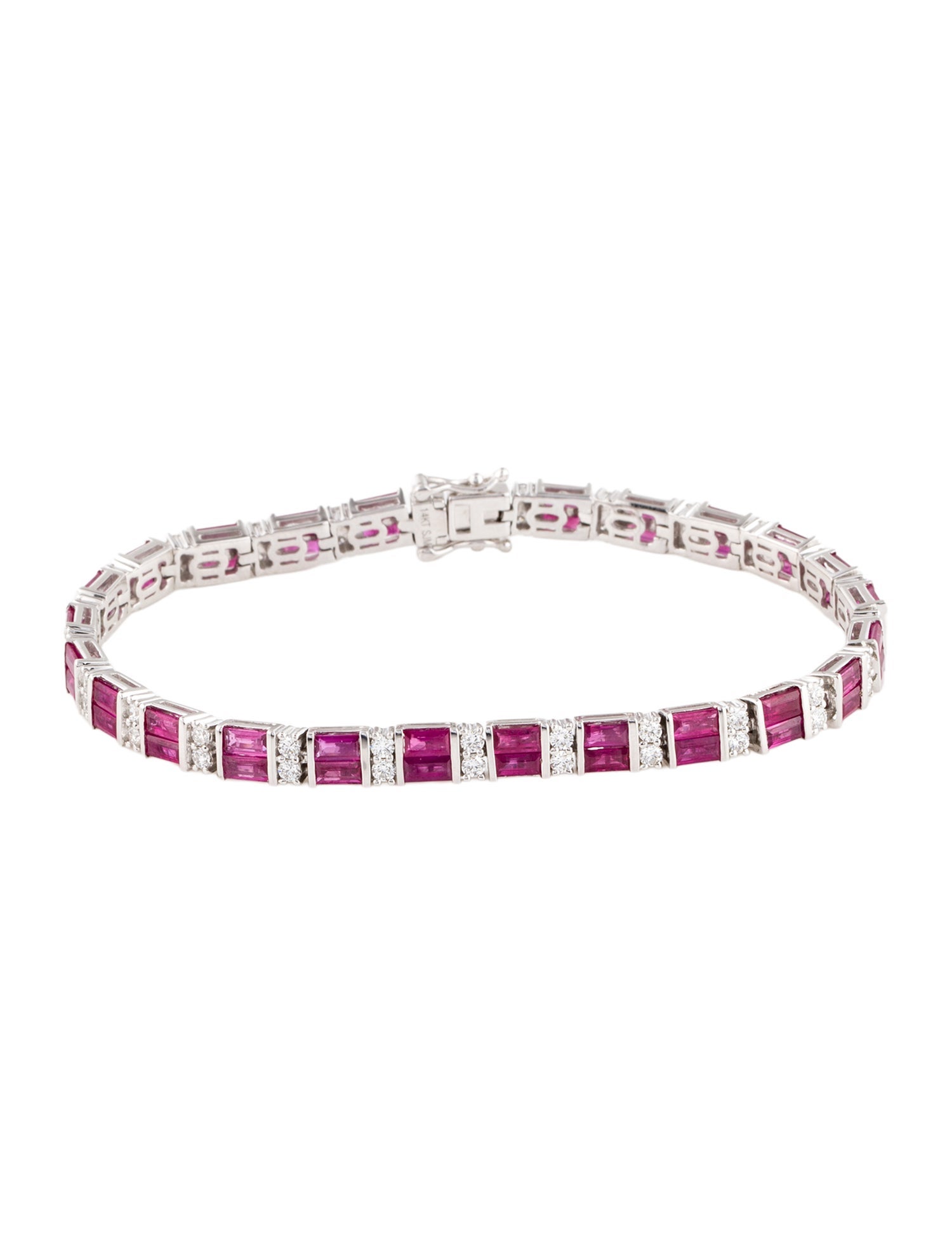 Bracelet 14K 7.60ctw Ruby & Diamond Tennis Bracelet