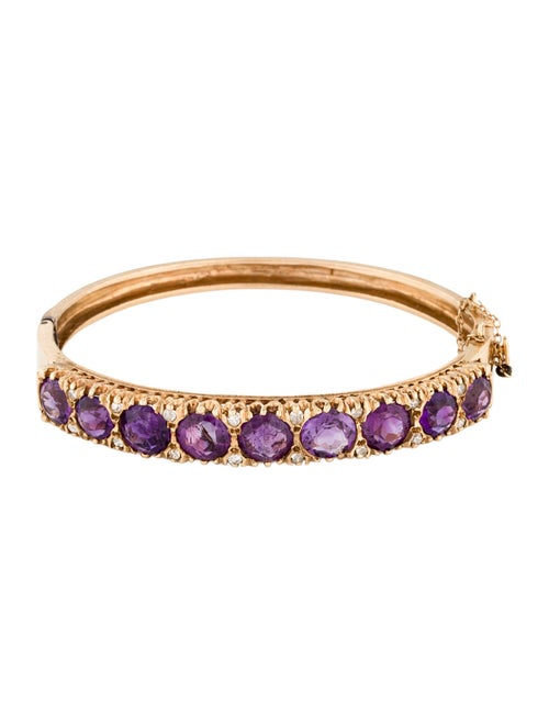 Bracelet 14K 10.50ctw Amethyst & Diamond Bangle Bracelet
