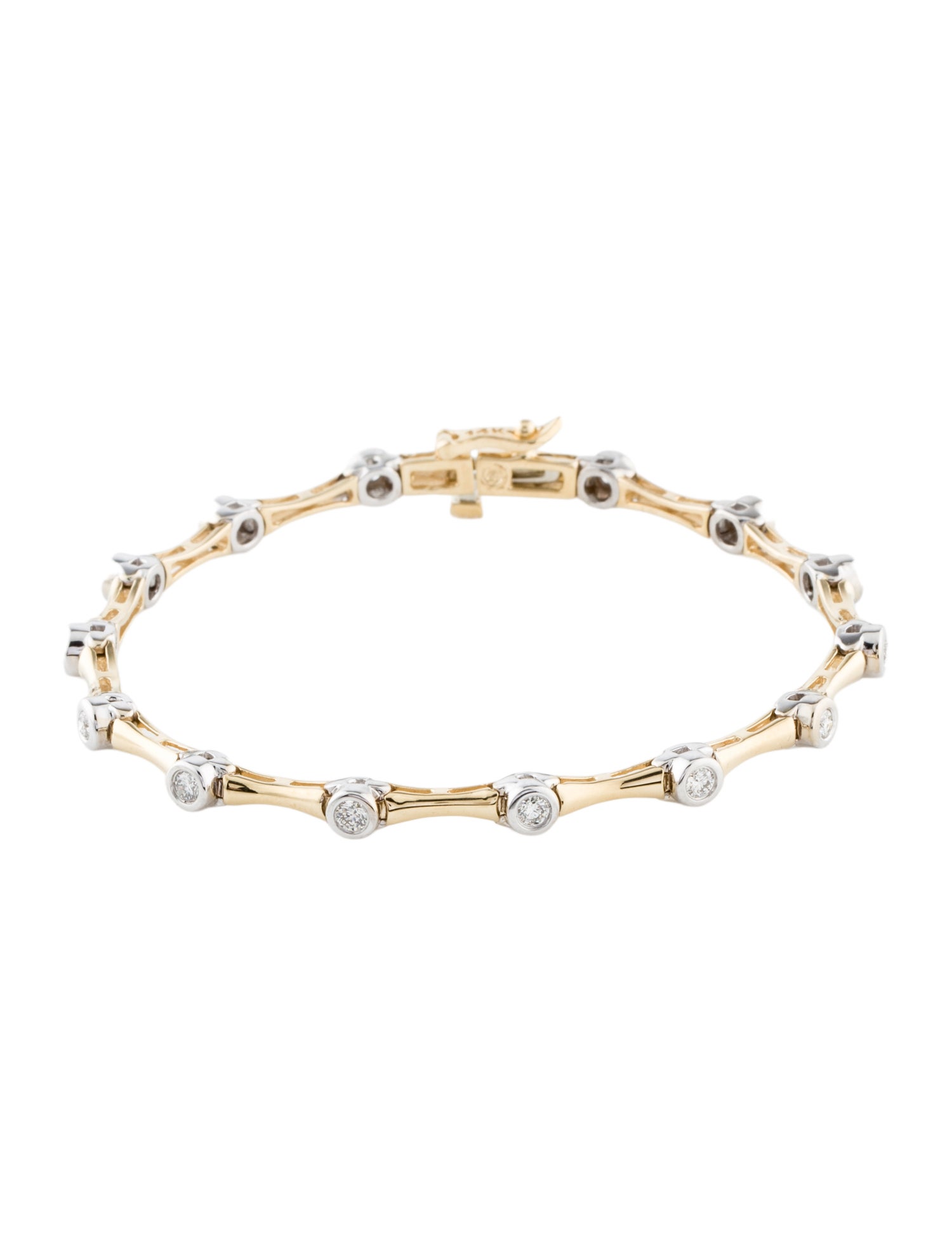 Bracelet 14K Diamond Bamboo Station
