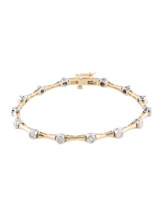 Bracelet 14K Diamond Bamboo Station Bracelet
