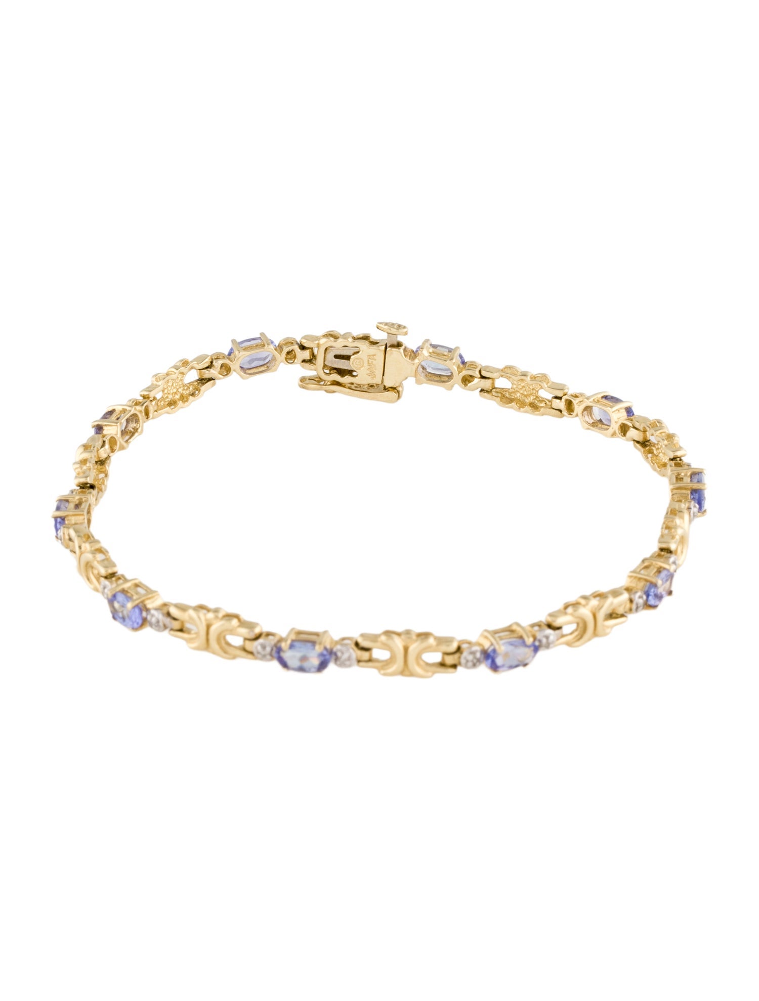 Bracelet 14K 2.40ctw Tanzanite & Diamond Link Bracelet
