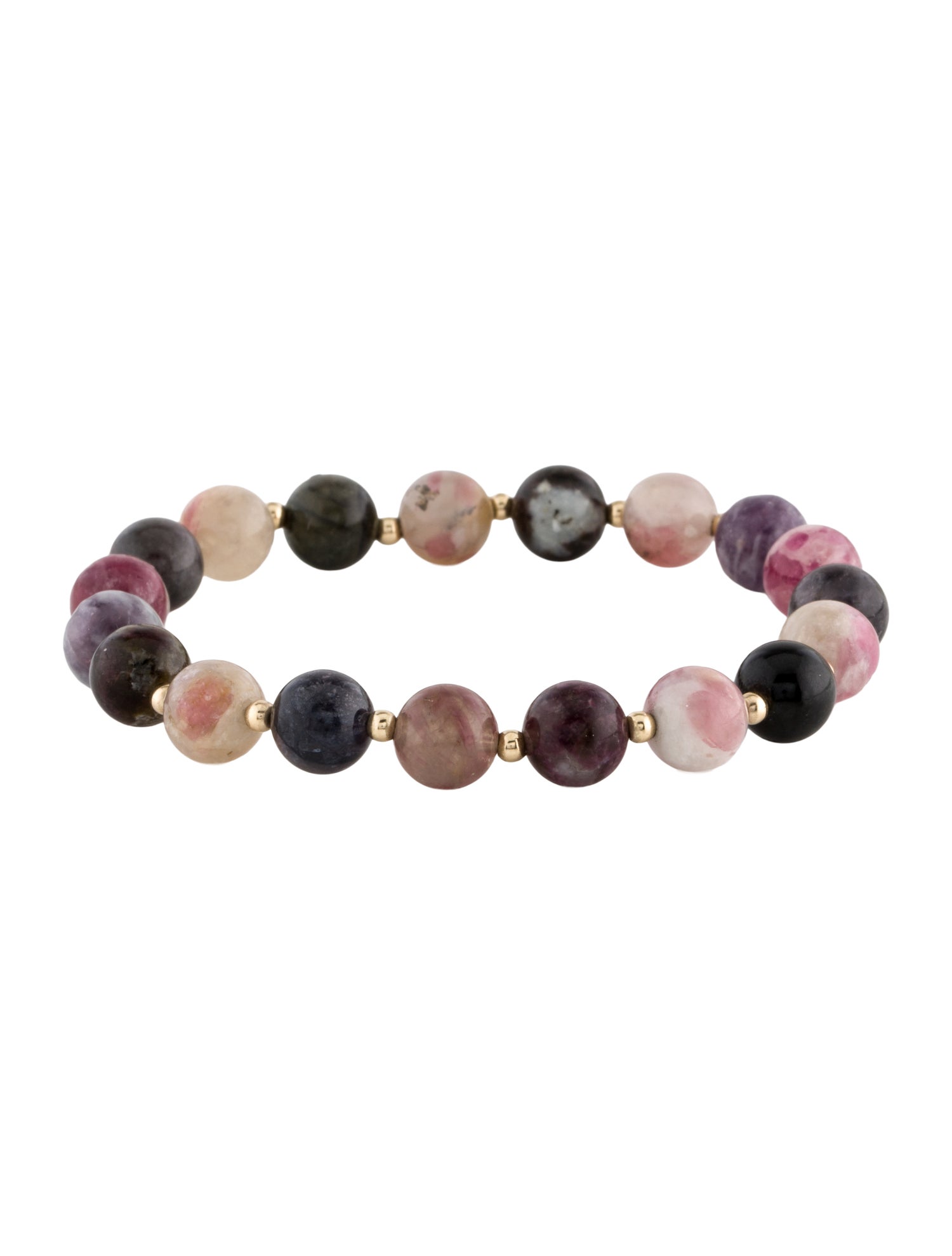 Bracelet 14K Tourmaline & Quartz Beaded